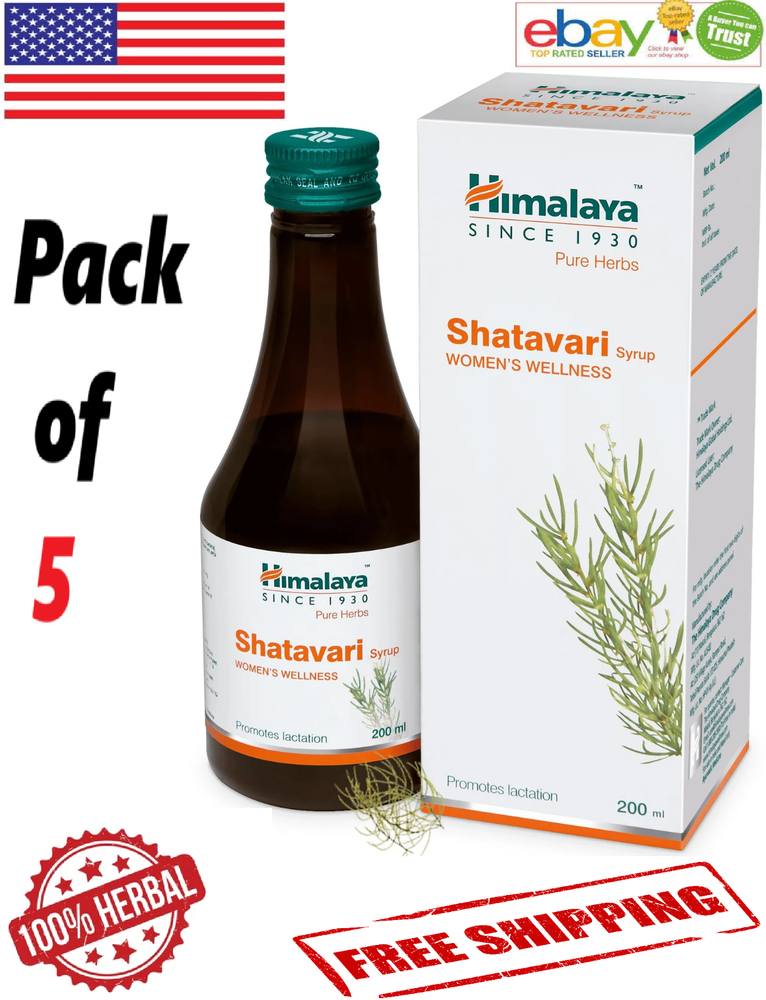 5x Himalaya Shatavari Syrup For Women's Wellness 200ml. Each (Free Ship)