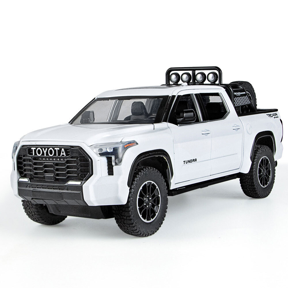 1/24 Tundra Camioneta Modelo Coche Diecast Coches de Juguete Niños Juguetes para Niños Blanco