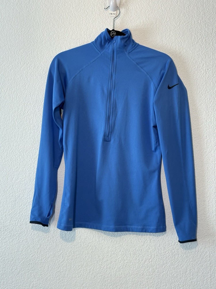 Nike Pro Dri Fit Womens 1/2 Zip Blue Pullover Medium