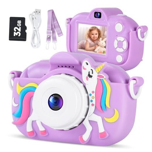 Kids Digital Camera 1080P Purple for Ages 3-8