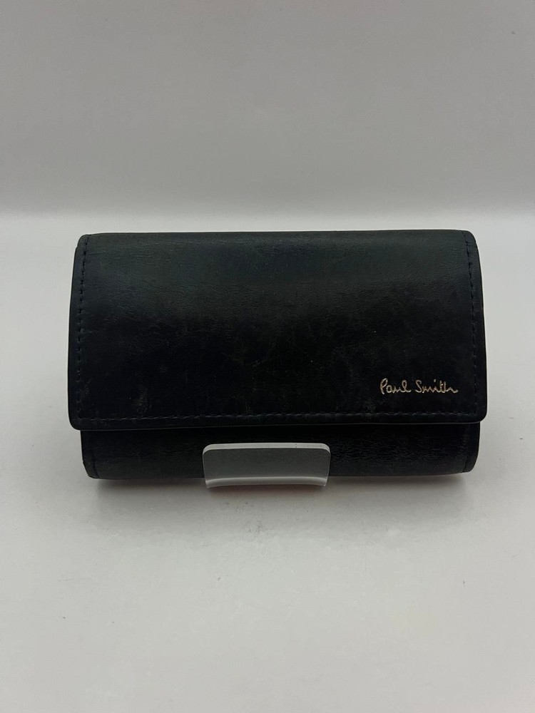 Paul Smith Black Leather Key Wallet with 4 Hooks TC1319-11 Pre-Owned