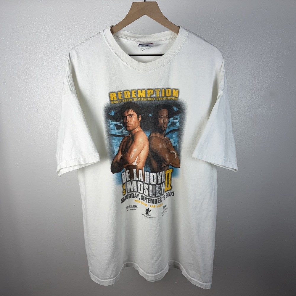 Vintage Y2K OFFICIAL Oscar De La Hoya VS Shane Mosley II Redemption T Shirt 2XL