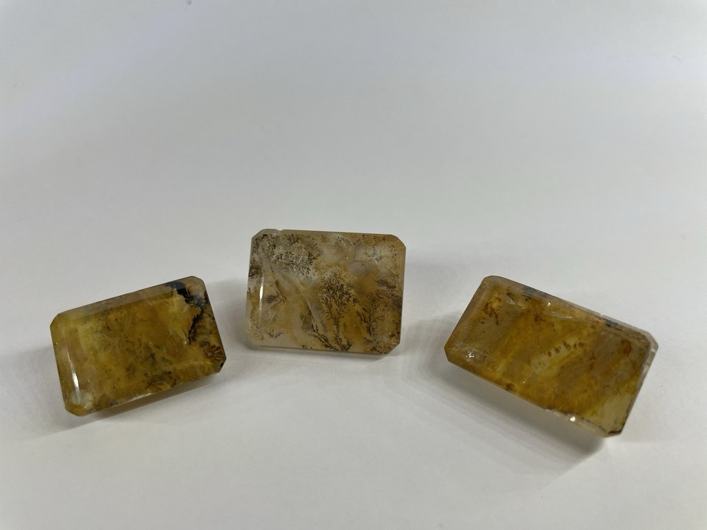 Dendritic Quartz 3 Piece Lot Rectangular Loose Gemstone
