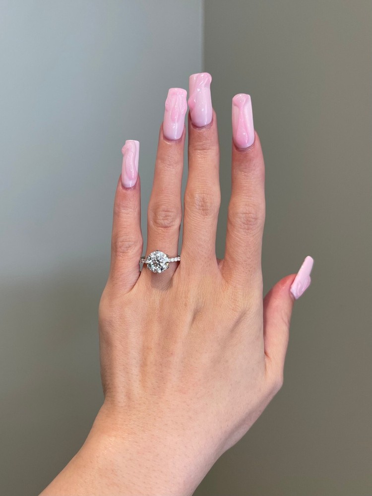 3.0 Carat Round Moissanite 925 Silver Women's Engagement Eternity Ring