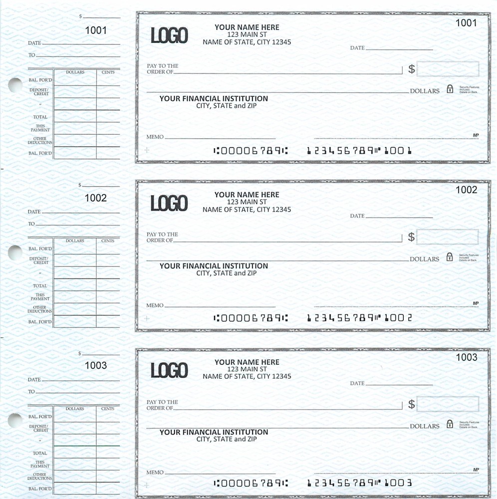 Manual checks desk checks 3 On A Page Compact Size Checks with Side-Tear Voucher-image