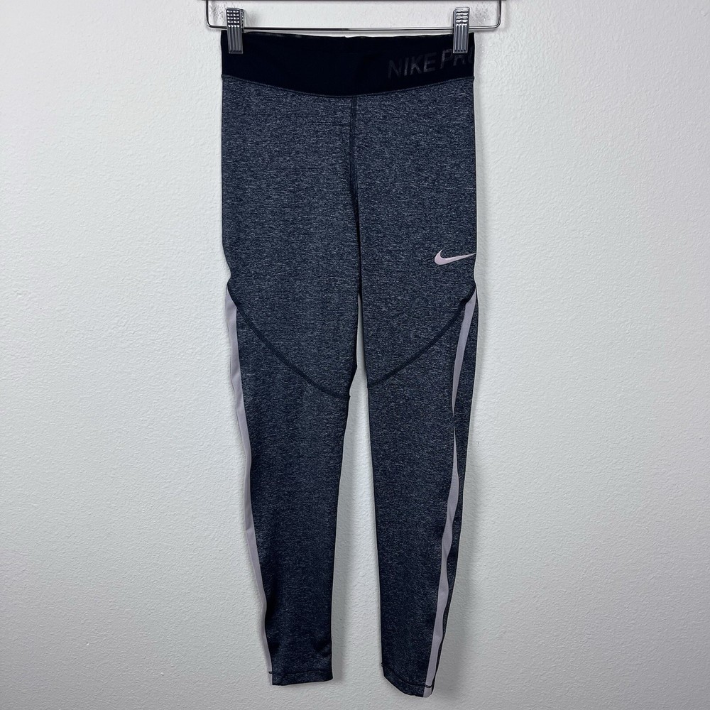 Nike Pro Leggings Womens Small Hypercool Performance Activewear Athletic Gray