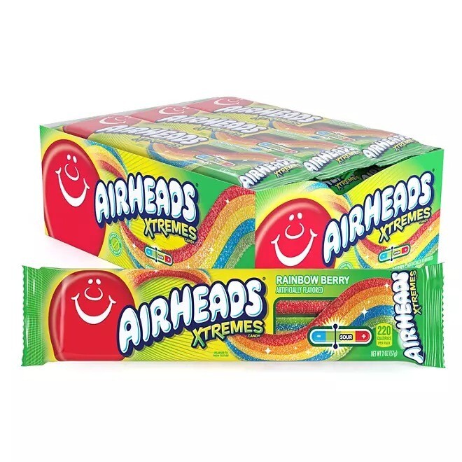 Sour Airheads Xtremes Chewy Candy Bulk Party Pack 2oz 18 Count