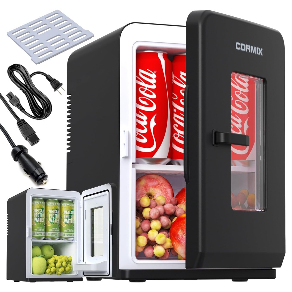Mini Fridge for Bedroom, 15 Litre/21 Cans Portable Mini Refrigerator with AC/...