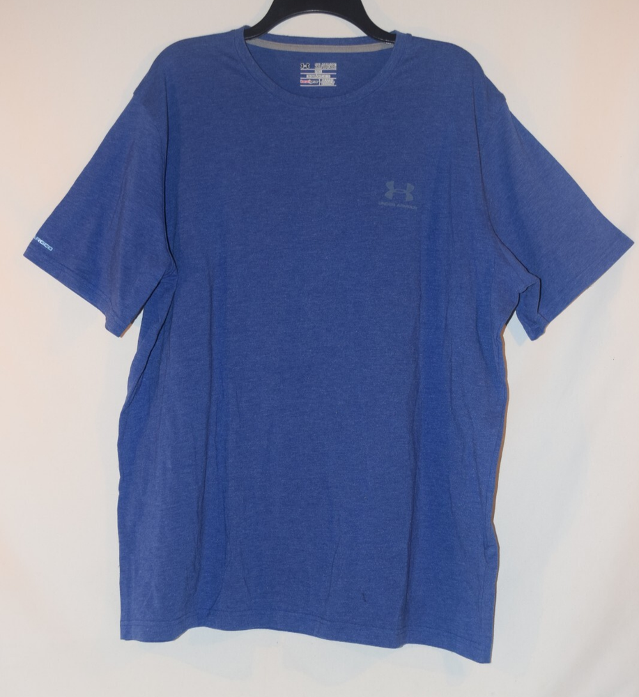 Under Arnour Blue 2xl Loose Heat Gear Crew Neck Activewear Compression Shirt