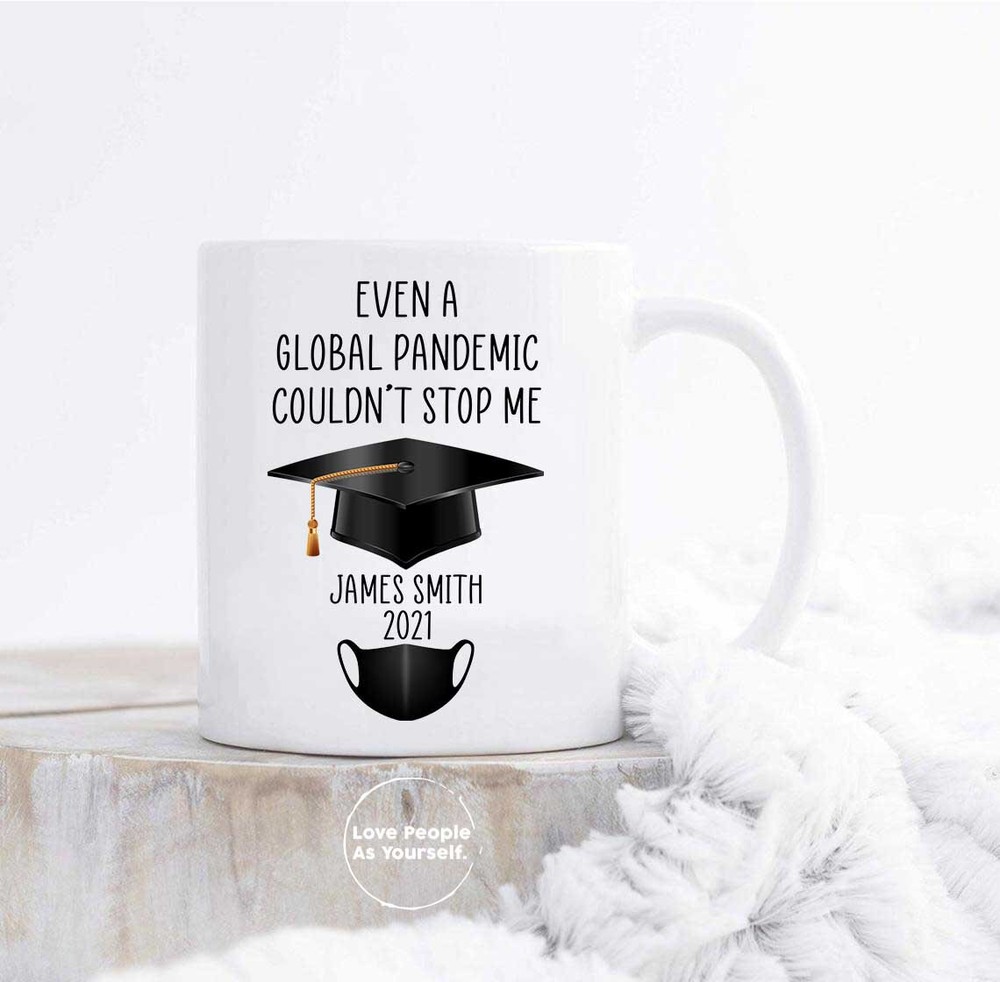 Personalized Graduation Mug Gift Custom Pandemic Graduation 2021 Coffee Cup