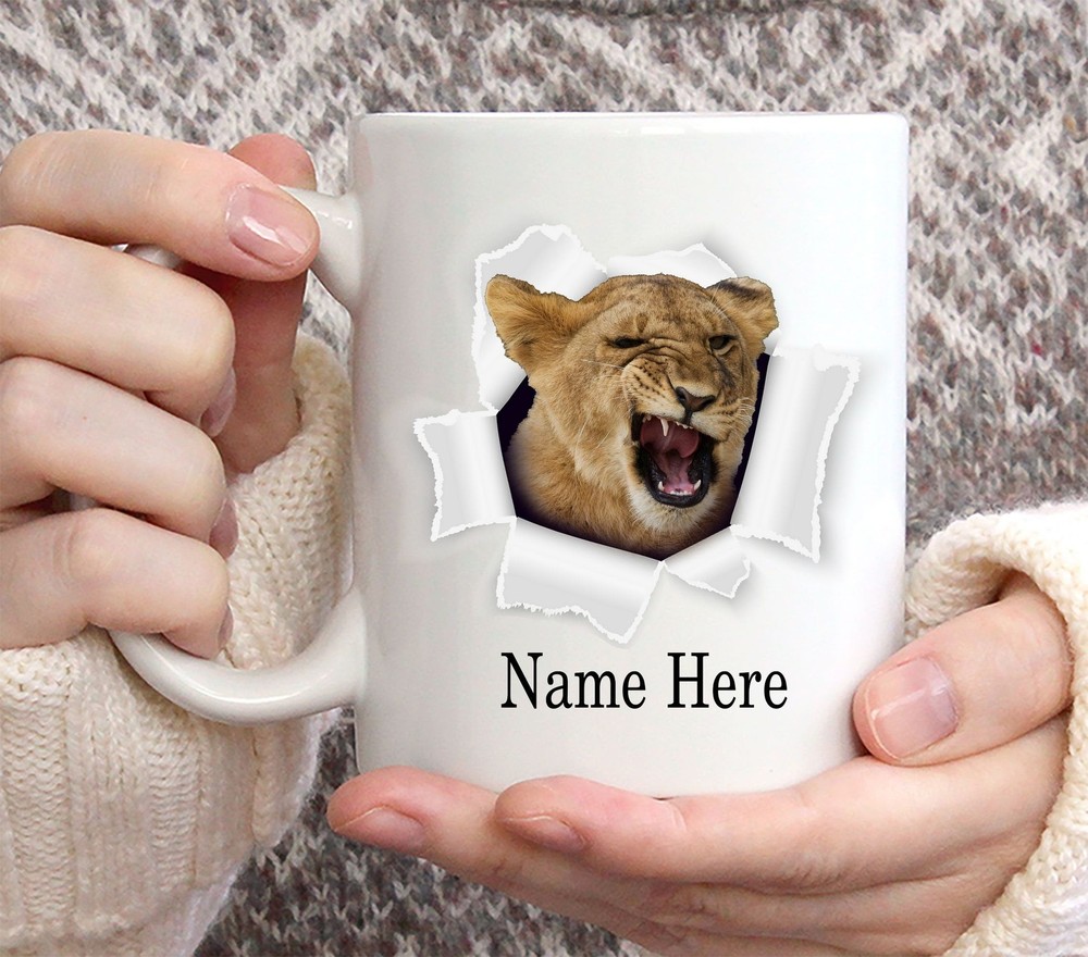 Funny Personalized Lion Custom Name Coffee Mug 11oz Lion Mug Lion Gifts
