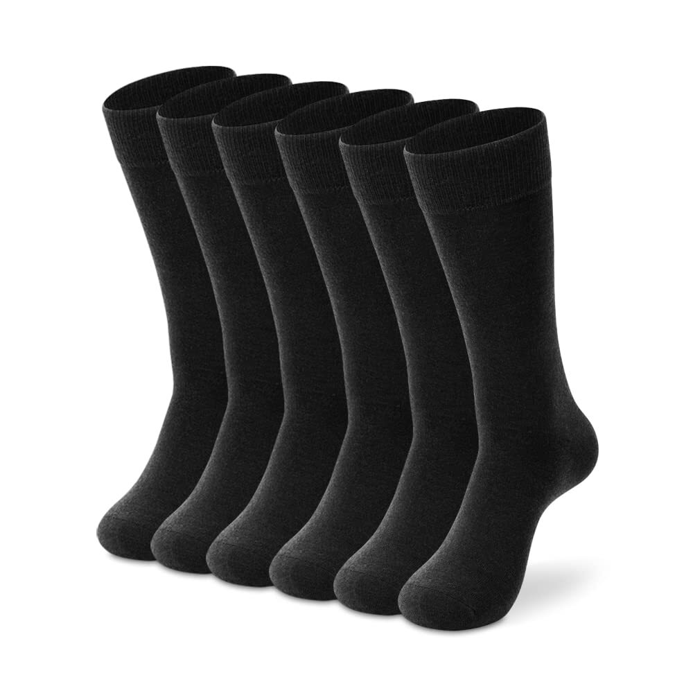 Men's Thin Merino Wool Socks, Cozy Casual Winter Warm Breathable Mid-calf Dre...