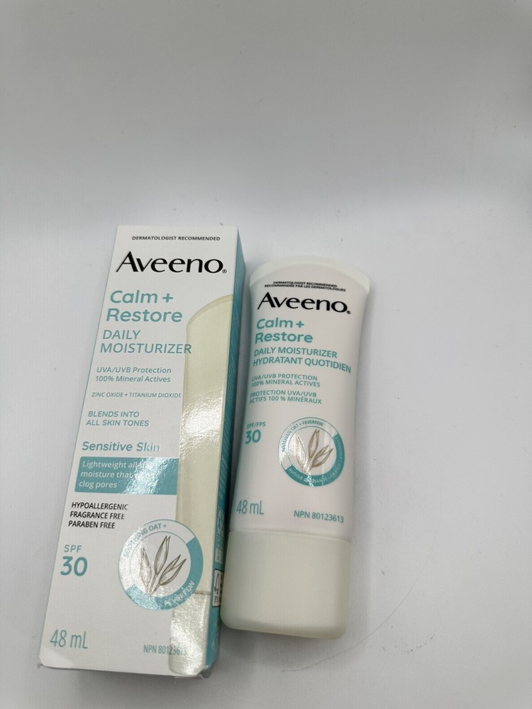 NEW! Aveeno Calm + Restore Daily Moisturiser SPF 30 1.7 fl.oz Exp 09/2025