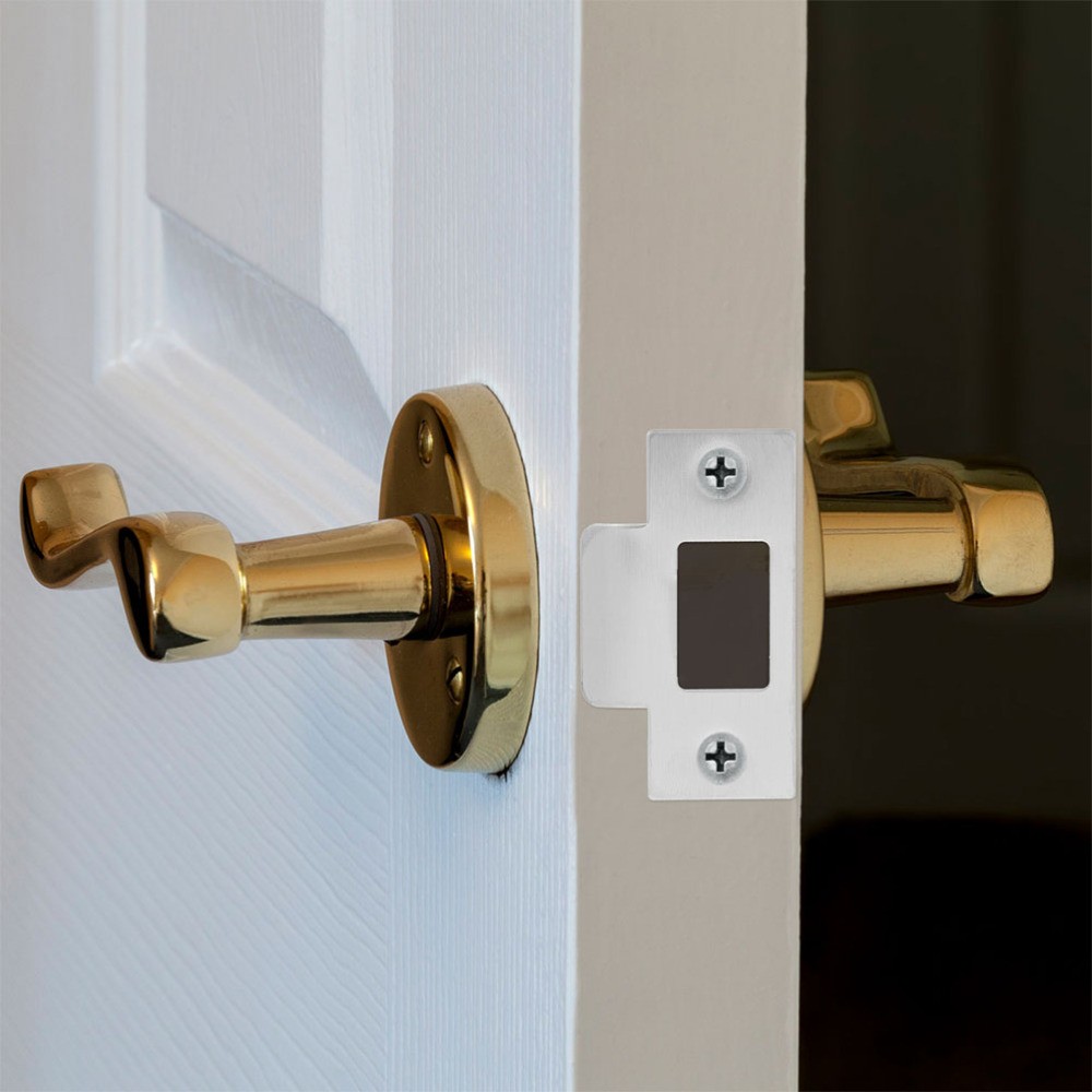 3-piece cam block door reinforcement plates with latch kit for deadbolt security  