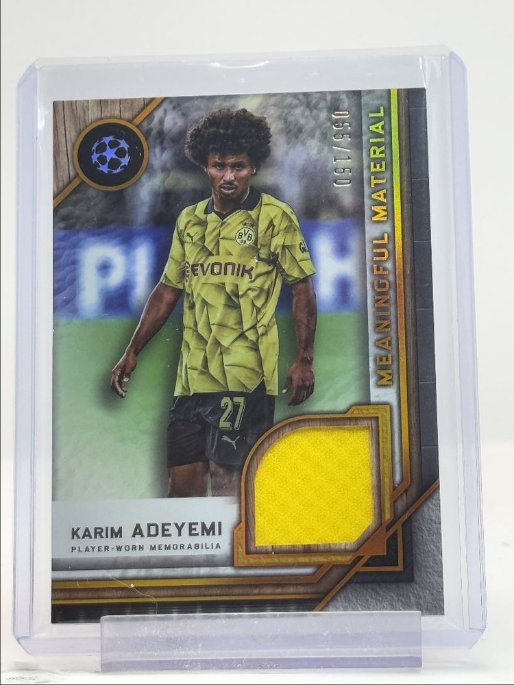 KARIM ADEYEMI 2023 TOPPS MUSEUM UEFA CITRINE MEANINGFUL PATCH /150 Q0902