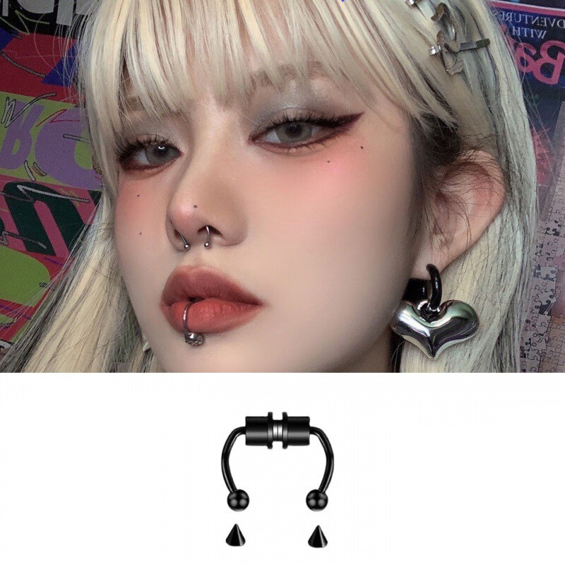 Fashion Titanium Steel Multi-Purpose Lip Ring Ear Clip Non-piercing Jewela5