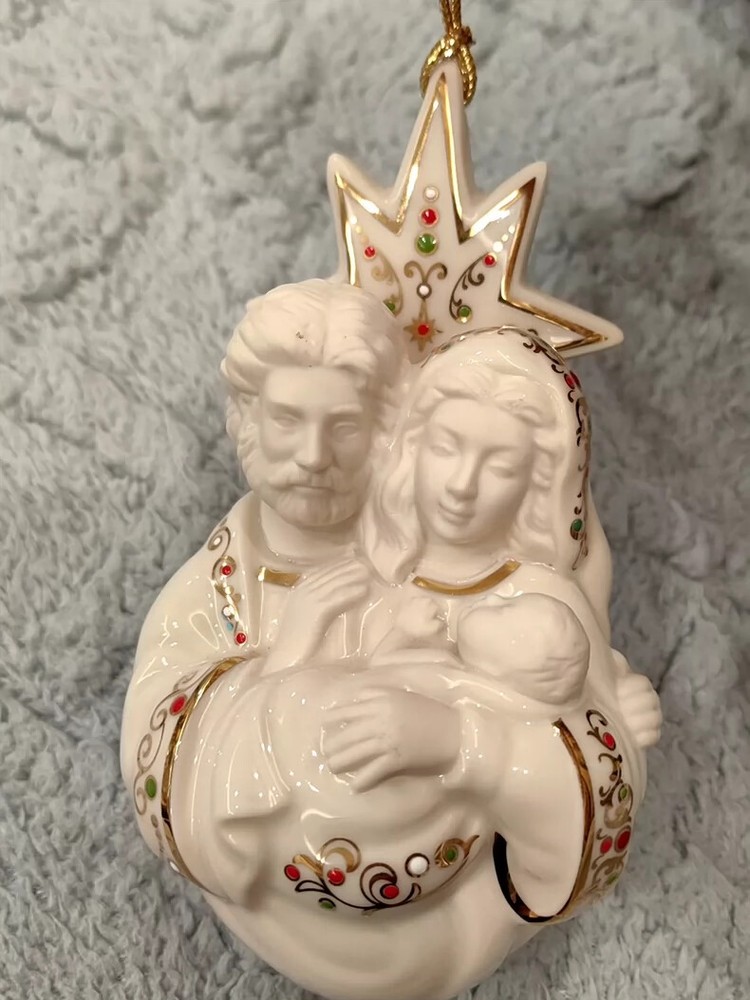 Rare Lenox Jesus Jeweled Ornament Pendant Family of Three Collection