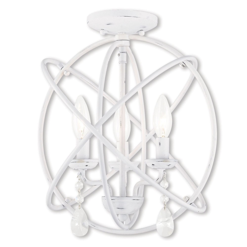Livex Lighting Aria White Steel 3-light Chandelier White