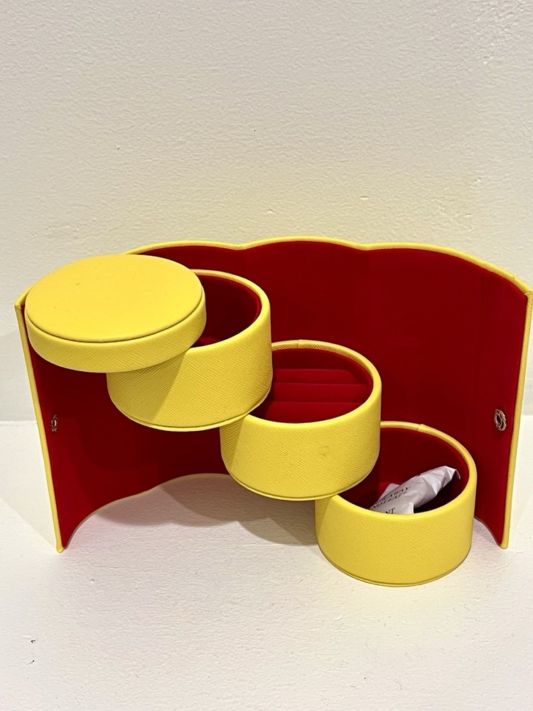Bloomingdale's Yellow Travel Jewelry Organizer Box 5x3 Inches New
