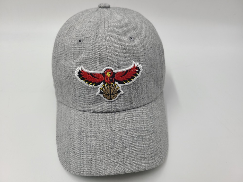 Atlanta Hawks Mitchell & Ness Strapback Adjustable Hat Cap Wool Blend NBA Gray
