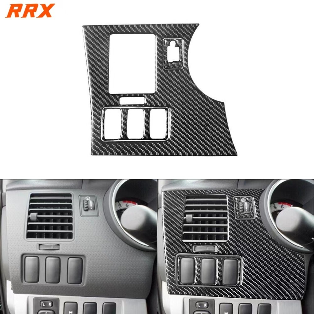 3Pcs Real Carbon Fiber Driver Side Air Vent Outlet Cover For Toyota Tacoma 05-15