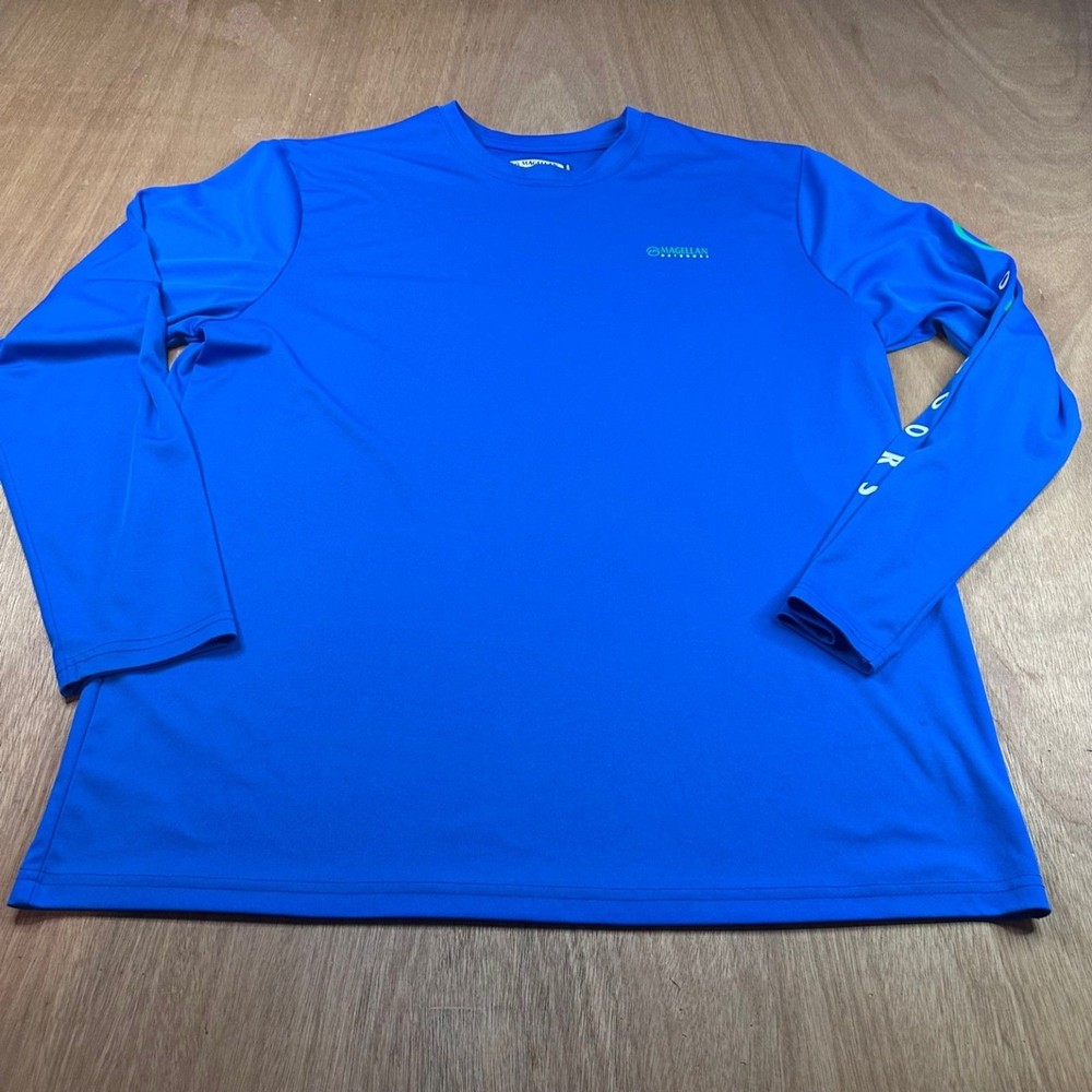 Magellan Outdoors Fish Gear Men’s L Blue Long Sleeve Moisture Wicking Shirt