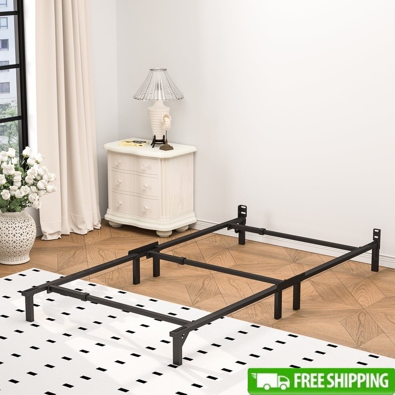 7in Twin Metal Bed Frame Heavy Duty Easy Assembly Box Spring & Mattress New