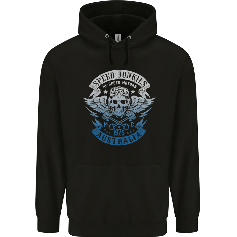 Australia Speed Junkies Biker Motorcycle Mens 80% Cotton Hoodie