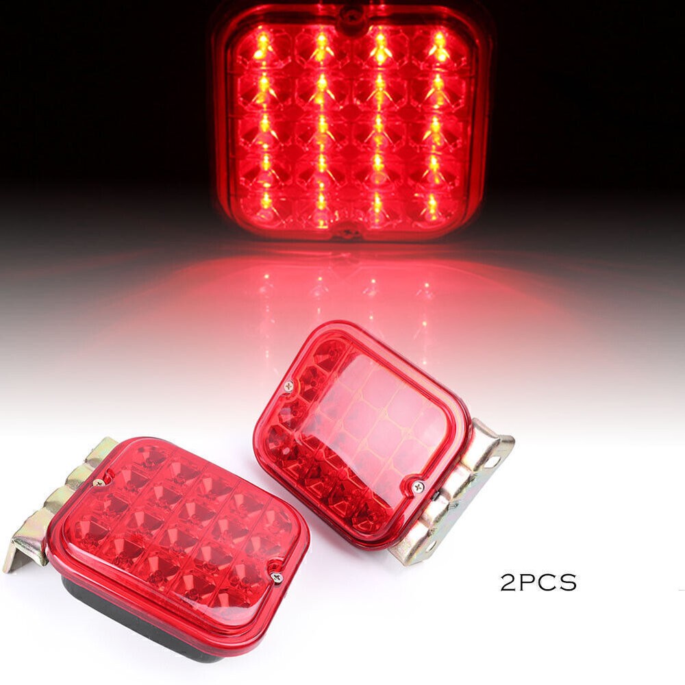 2pcs Trailer Rear Brake Signals Light Stop Warning Lamp Fit Campers RV Boats Red
