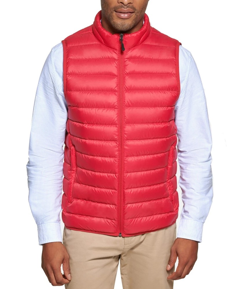 Club Room Men's Quilted Packable Puffer Vest, Red,  M