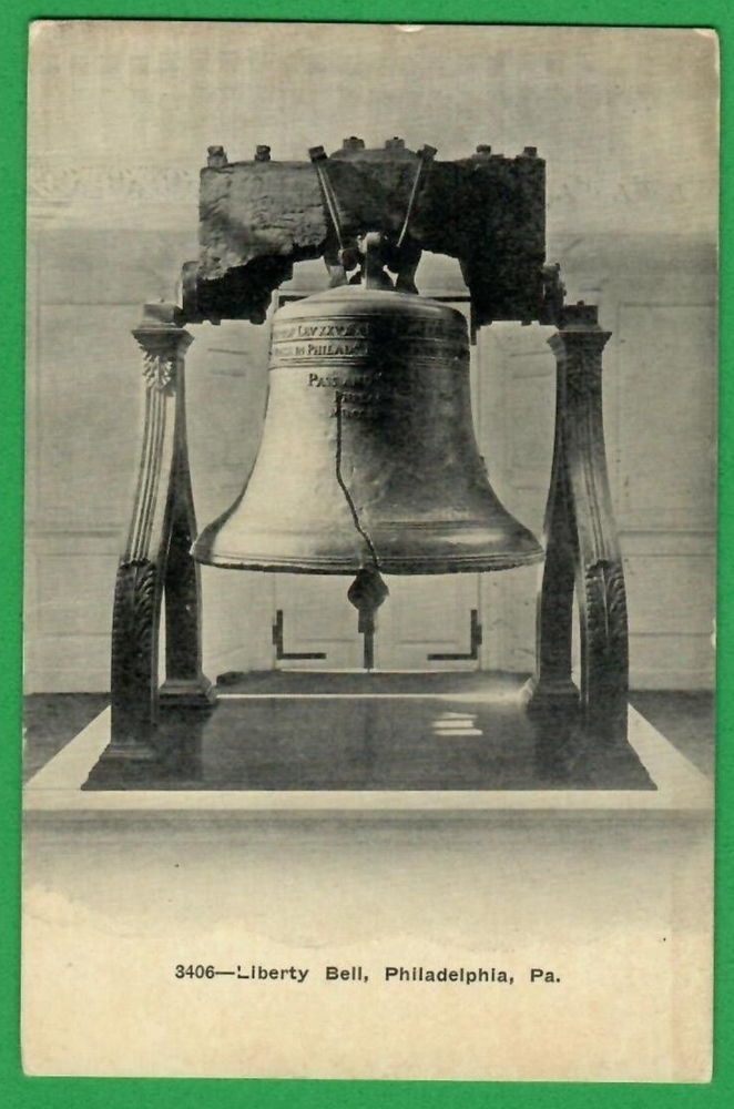 OLD LIBERTY BELL, INDEPENCE HALL, PHILADELPHIA, PA VINTAGE PC. USED 6972