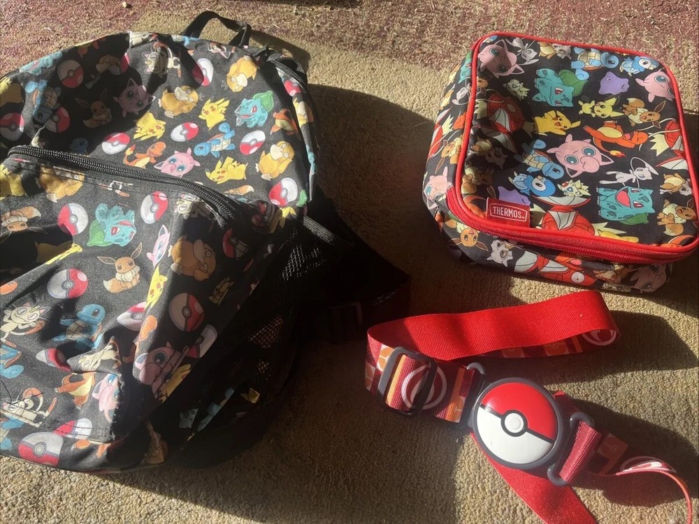 Back To School Pokémon Lot Backpack Lunchbox Belt-image