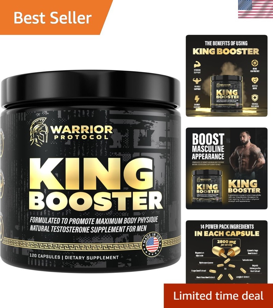 King Booster: Testosterone Support for Men - Capsules for Muscle & Vitality
