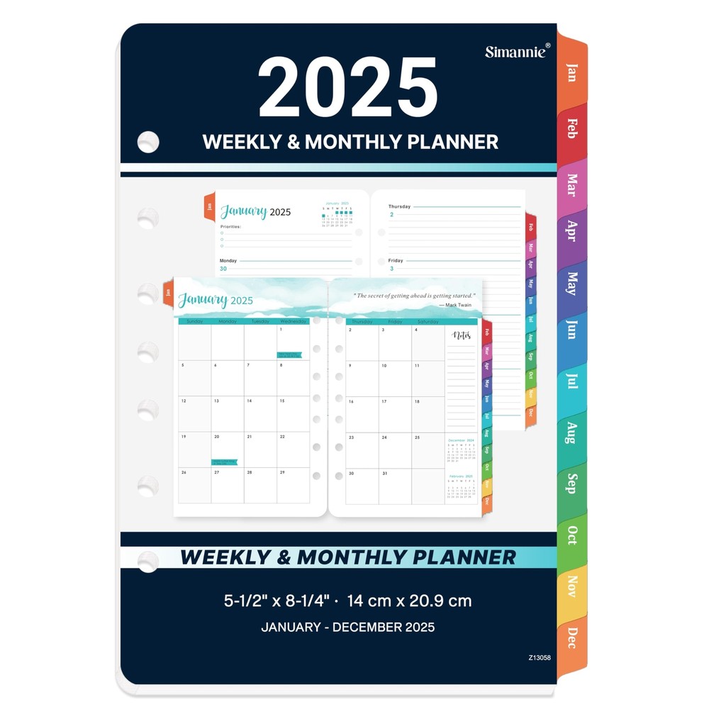 2025 Planner Refills - 2025 Weekly Monthly Planner Refills January 2025 - Dec...