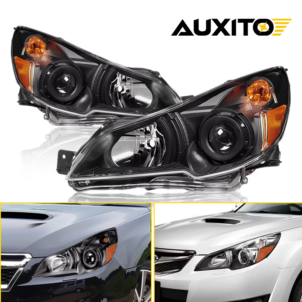 2x Headlight Amber Reflector Black Housing For 2010-14 Subaru Outback SU2503141