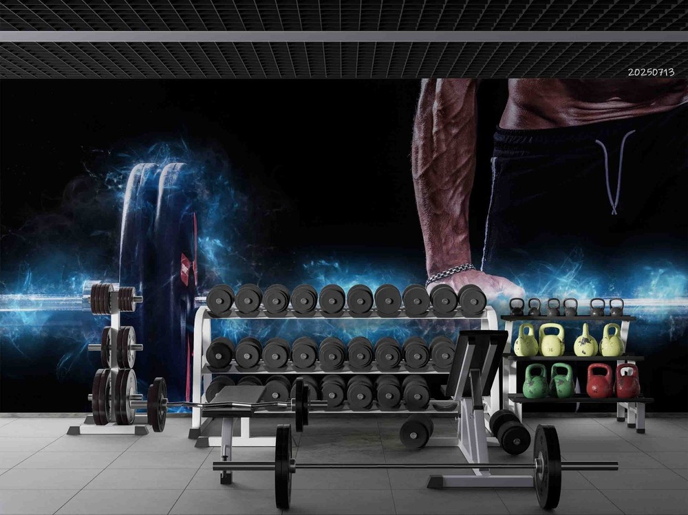 3D Gym Men Fitness Illustration Wall Murals Wallpaper Murals Wall Sticker 8