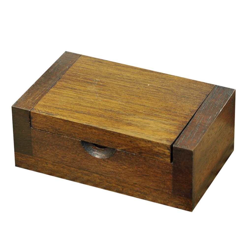 Vintage Wooden Jewelry Organizer Box Small Travel Storage Container  
