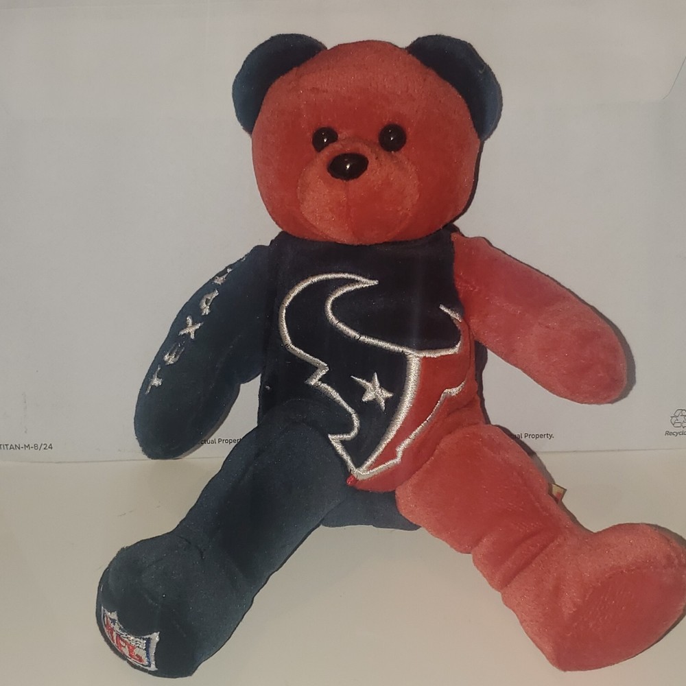 Vintage NFL Houston Texans teddy bear plush team mascot beanie