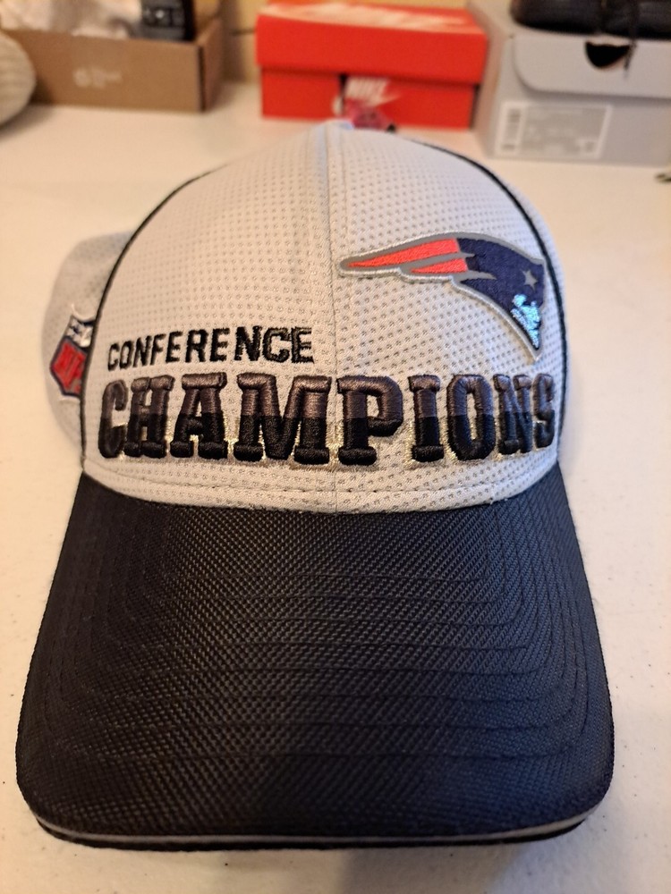 New England Patriots Hat Cap Gray Black Conference Champions Super Bowl XLIX