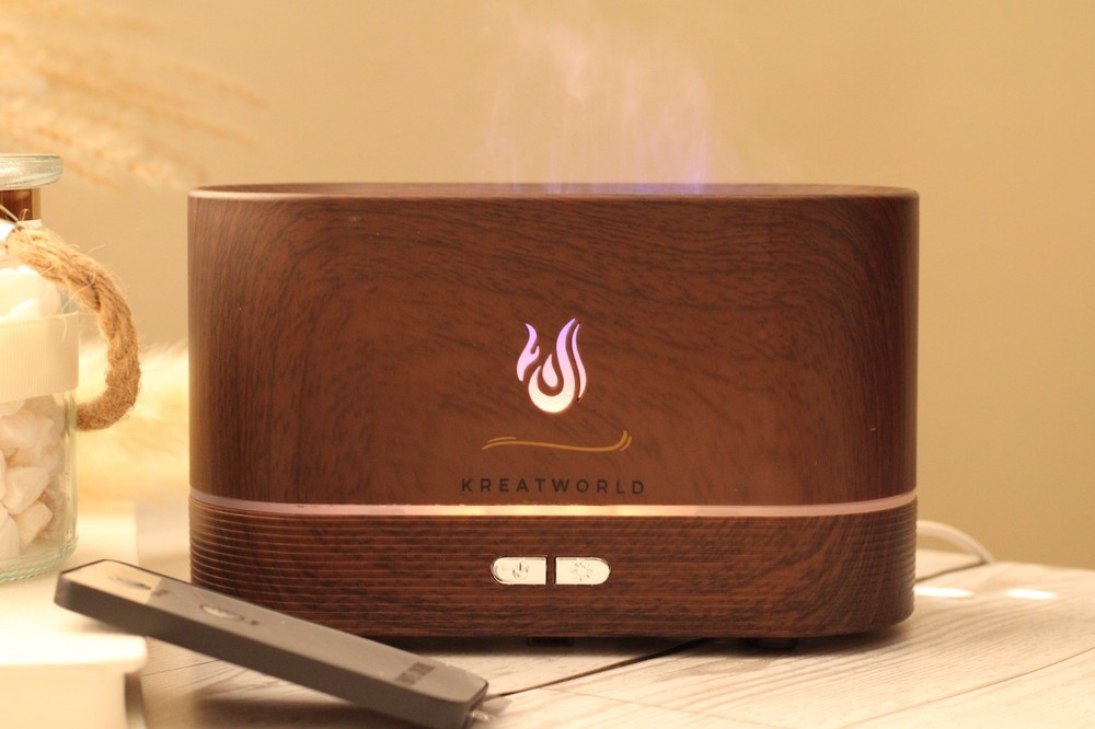 Wooden Aromatherapy Humidifier - Quiet Ultrasonic With LED Light & Auto Shut Off