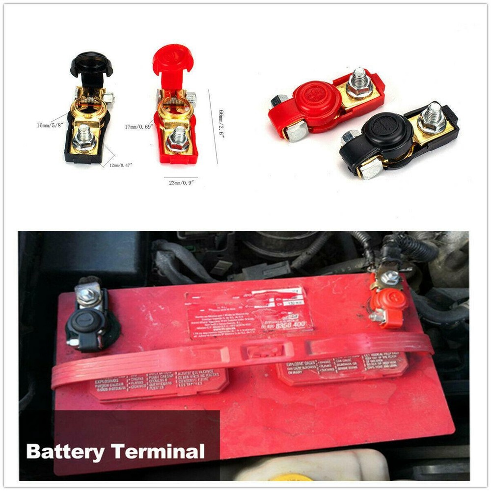 1 Set Car Battery Terminal Connector Post Positive Negative Wire Clamp Clip