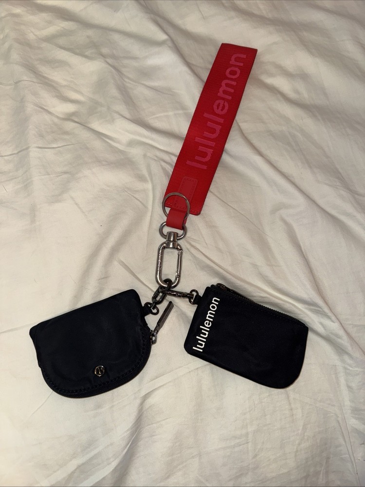Lulmon Never Lost Keychain with Black Wristlet ID Pouch