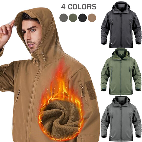 Men's Waterproof Ski Jacket Winter Warm Jackets Snow Thermal Fleece Work Coat