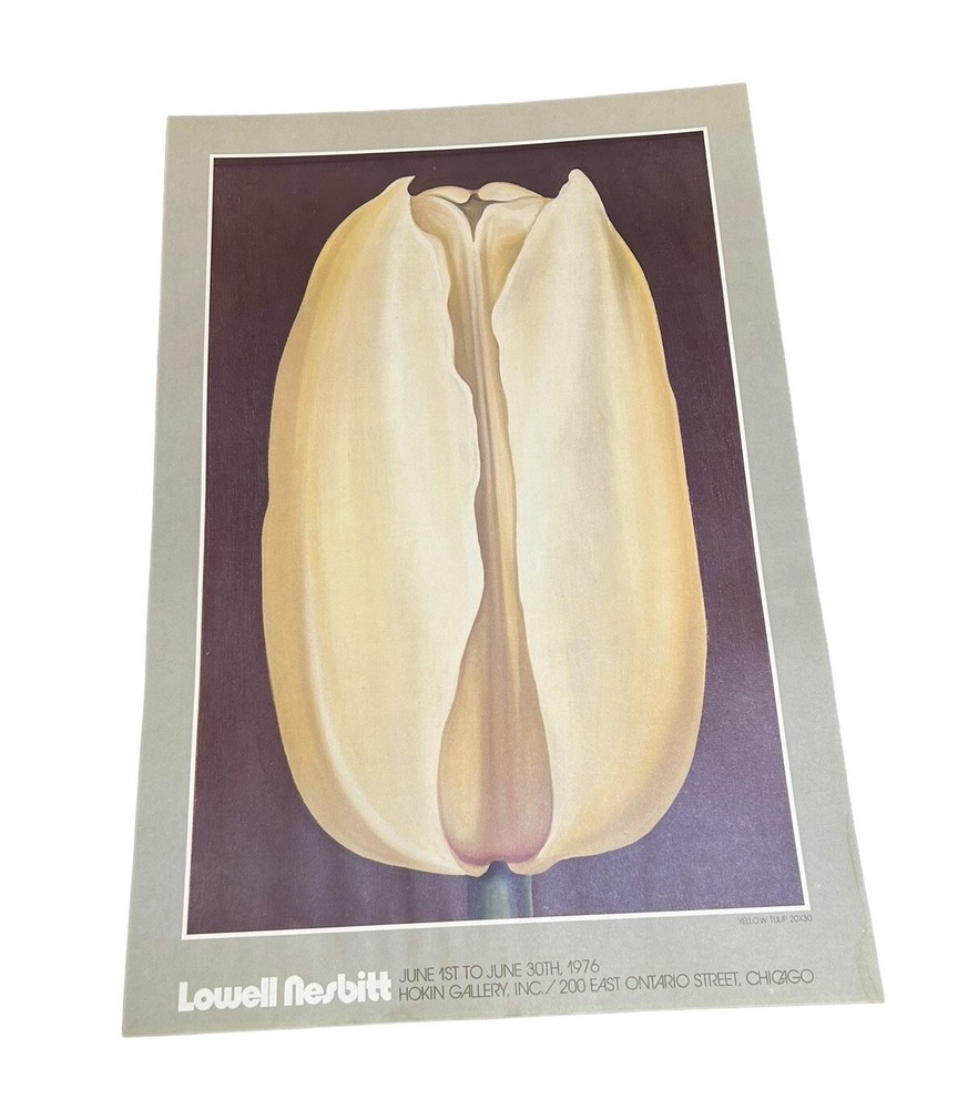 Lowell Nesbitt Tulip 1976 Exhibition Poster Modern Hokin Gallery Chicago READ
