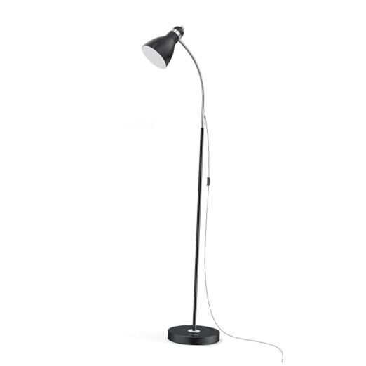 Adjustable Gooseneck Metal Floor Lamp with Heavy Base for Home Office