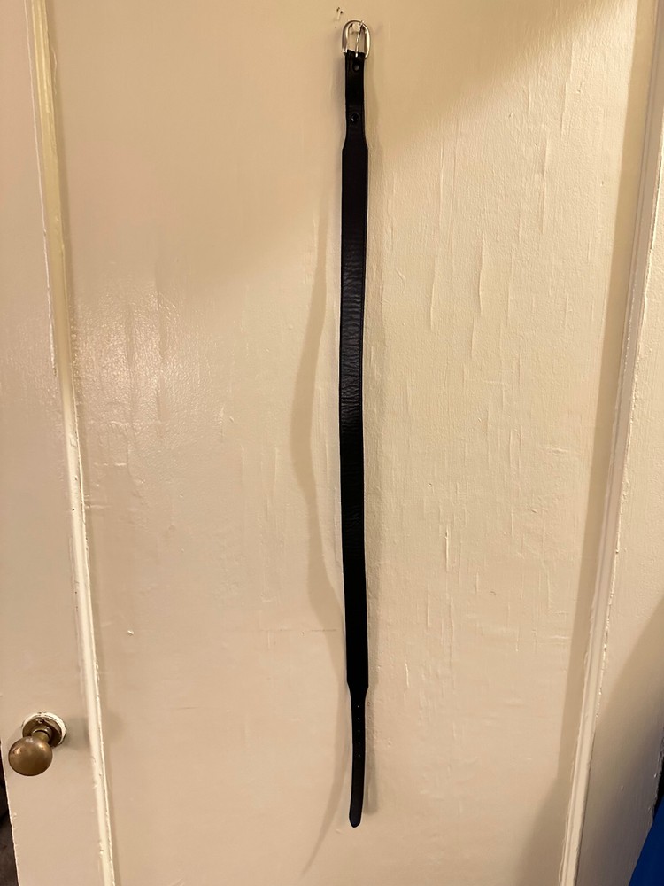 vintage Women Black  Leather   Belt Medium  38