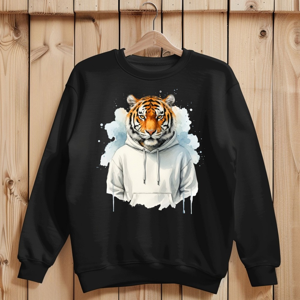Tiger Wild Cat Sweatshirt Printed Animal Lovers Gifts Long Sleeve Unisex Jumper