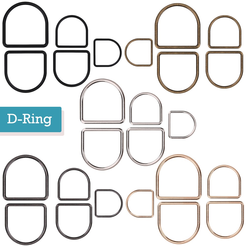 10/20/50pcs Metal D Rings Buckles Multicolour for Bags Collars Crafts 20-40mm