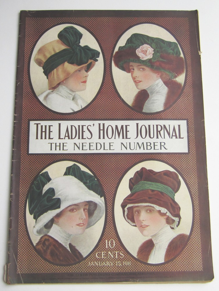 Ladies Home Journal January 15 1911 Magazine Women's Hats Nice Condition Vintage
