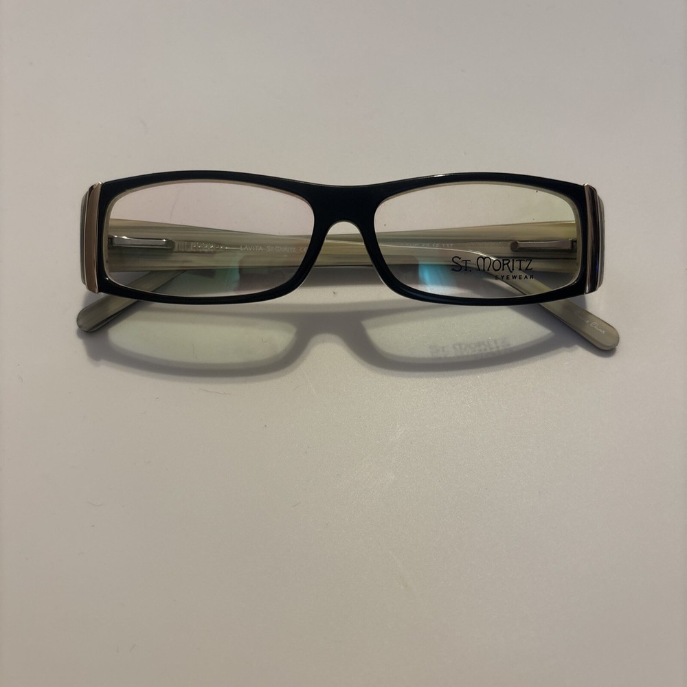 St. Moritz Eyeglasses Frames Lavita Black Bone 52-16-137